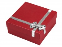 38616 Hard cardboard with decorative taping, rectangular with bow foil